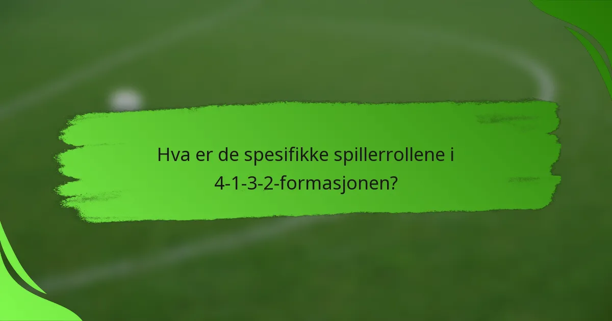 Hva er de spesifikke spillerrollene i 4-1-3-2-formasjonen?