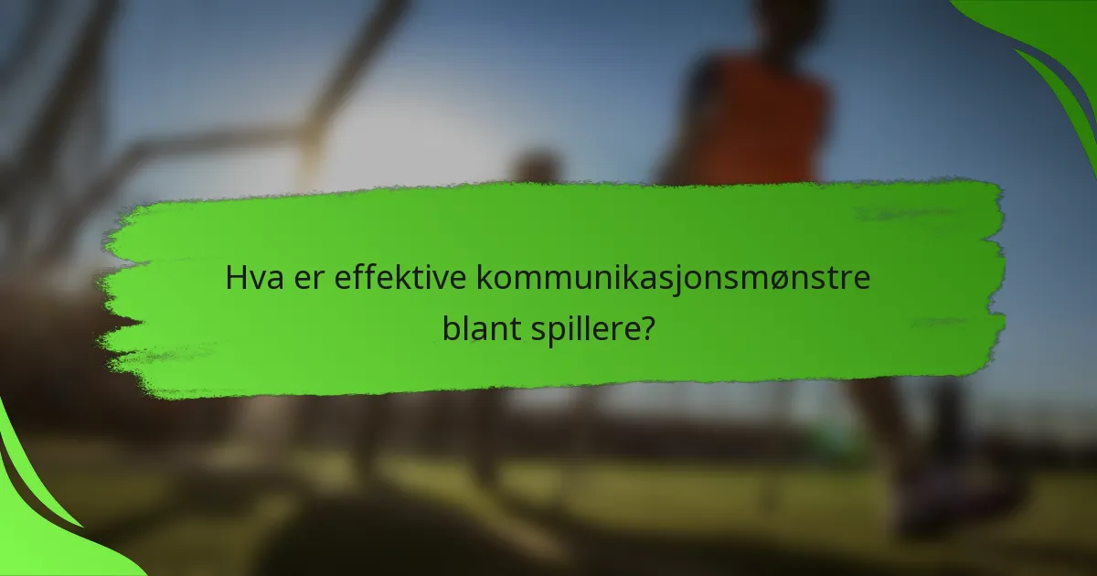 Hva er effektive kommunikasjonsmønstre blant spillere?