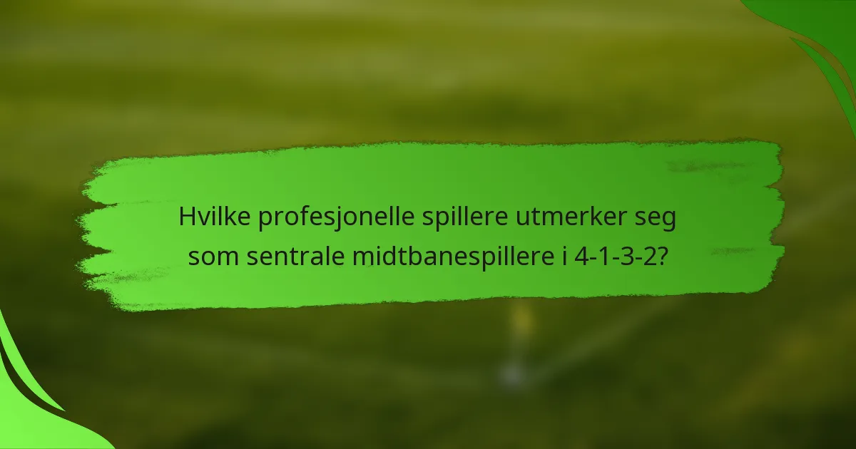 Hvilke profesjonelle spillere utmerker seg som sentrale midtbanespillere i 4-1-3-2?